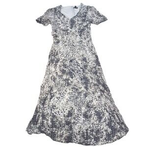 Express Maxi Dress Womens Medium Gray Snake Skin Print Guazy Hi Low Retro